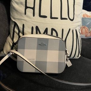 Coach plaid camera crossbody